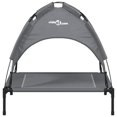 VidaXL Hondenmand met luifel oxford stof en staal antracietkleurig