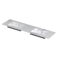 INK Post Wastafel Keramische Slab Envelop Bak Dubbel 2 Kraangaten - 1800x450x10 mm - Statuario Glans - thumbnail