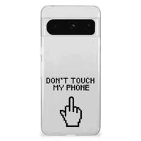 Google Pixel 8 Pro Silicone-hoesje Finger Don't Touch My Phone - thumbnail