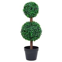 VidaXL Kunstplant met pot buxus bolvorming 60 cm groen - thumbnail