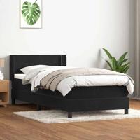 Boxspring met matras fluweel zwart 90x220 cm - thumbnail