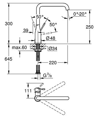 Keukenkraan Grohe Essence Mengkraan met Hoge Uitloop Cool Sunrise Geborsteld - thumbnail