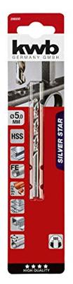 kwb 206550 HSS Metaal-spiraalboor 5 mm Gezamenlijke lengte 86 mm DIN 338 Cilinderschacht 1 stuk(s) kwb 206550 HSS Metaal-spiraalboor 5 mm Gezamenlijke lengte 86 mm DIN 338 Cilinderschacht 1 stuk(s)