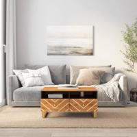 Salontafel 80x54x40 cm massief mangohout bruin en zwart - thumbnail