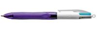 Balpen bic 4kleuren grip fashion m paars | 12 stuks - thumbnail