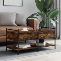 Salontafel 99x50x50 cm bewerkt hout gerookt eikenkleurig - thumbnail