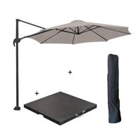 Garden Impressions Hawaii parasol S Ø300 zand + 80kg voet en hoes - thumbnail
