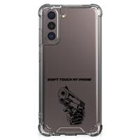 Samsung Galaxy S21 Anti Shock Case Gun Don't Touch My Phone - thumbnail
