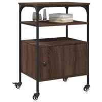 Printerkastje 3-laags 50x40x76 cm bewerkt hout bruin eiken - thumbnail