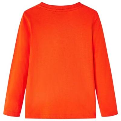Kindershirt met lange mouwen racewagenprint 128 felroranje