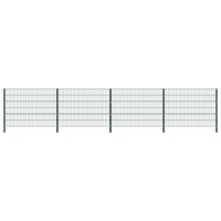 Schuttingpaneel met palen ijzer 694,5x120 cm groen - thumbnail