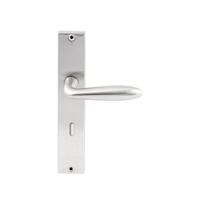 Hardbrass Deurkruk Istanbul op rechthoekig langschild sleutelgat 72mm - RVS - thumbnail