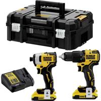 DEWALT DCK2062D2T DCK2062D2T-QW Gereedschapsset Accu-klop/schroefmachine, Accu-slagmoersleutel, Accu, Acculader 6-delig - thumbnail