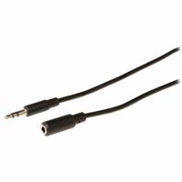 Nedis CAGB22050BK50 Stereo-audiokabel 3,5 Mm Male - 3,5 Mm Female 5,0 M Zwart - thumbnail