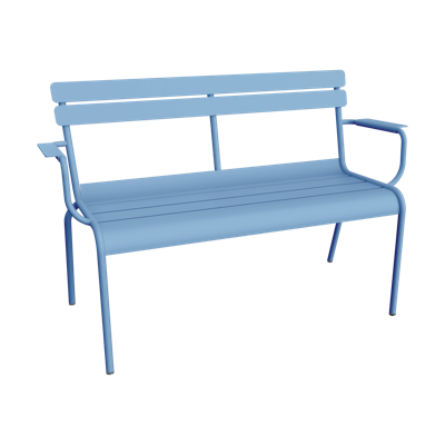 Fermob Luxembourg tuinbank met armleuning Maya Blue