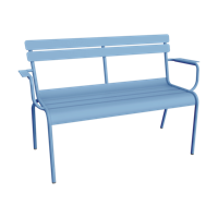 Fermob Luxembourg tuinbank met armleuning Maya Blue - thumbnail
