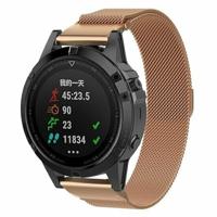 By Qubix - Milanese bandje - Rosé goud - Compatible met Garmin Quatix 8-47mm - Compatible Garmin bandje - Bandbreedte: 22mm - thumbnail