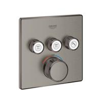 Grohe Inbouwkraan Grohtherm Smart Control Thermostaatkraan met 3-weg Omstelling Vierkant Hard Graphite Geborsteld - thumbnail