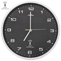 VidaXL Wandklok met quartz uurwerk radiogestuurd 31 cm zwart - thumbnail