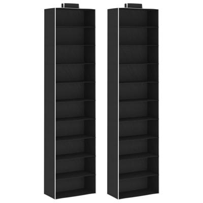 VidaXL Kledingorganisers hangend 2 st met 10 schappen stof