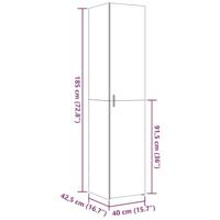 Hoge kast 40x42,5x185 cm bewerkt hout sonoma eikenkleurig - thumbnail