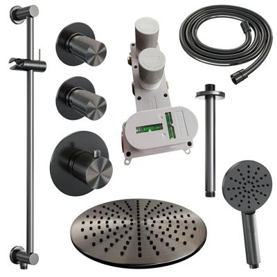 Gunmetal Carving thermostatische inbouw regendouche SET+