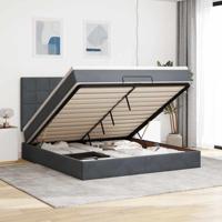 Ottoman bed met matrassen 180x200cm fluweel donkergrijs - thumbnail