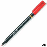 Viltstift Staedtler Lumocolor 319 special permanent F rood | 10 stuks - thumbnail