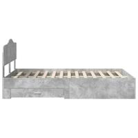 Bedframe met hoofdeinde Beton Grijs 135 x 190 cm Bewerkt hout - thumbnail
