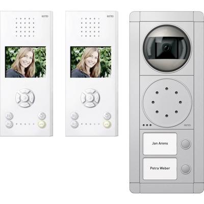 Ritto by Schneider RGE1892420 Complete set voor Video-deurintercom Kabelgebonden Tweegezinswoning Wit, Zilver