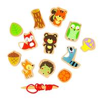 Classic World houten rijgkralen bosdieren - thumbnail