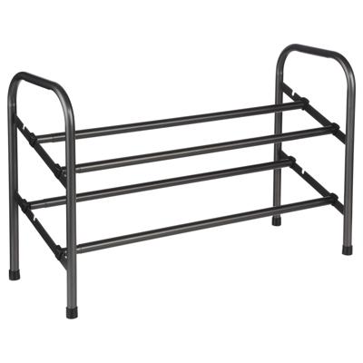Schoenenrek - Schoenen Opbergen - Voor in de Hal - Uitschuifbaar - Verlengbaar - Antraciet - Metaal - Voor 10 Paar - 115x23,5x39cm