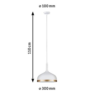 Paulmann Neordic Embla 79628 Hanglamp LED E27 20 W Wit (mat), Goud Paulmann Neordic Embla 79628 Hanglamp LED E27 20 W Wit (mat), Goud