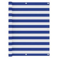 Balkonscherm 120x400 cm oxford stof wit en blauw - thumbnail
