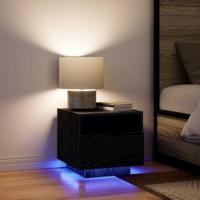 Nachtkastje 2 pcs Zwart eiken 40 x 39 x 37 cm Bewerkt hout - thumbnail