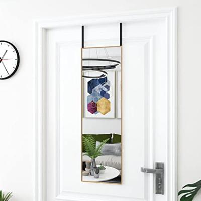 VidaXL Deurspiegel 30x100 cm glas en aluminium goudkleurig VidaXL Deurspiegel 30x100 cm glas en aluminium goudkleurig
