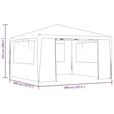 Partytent met zijwanden professioneel 90 g/m 4x4 m groen - thumbnail
