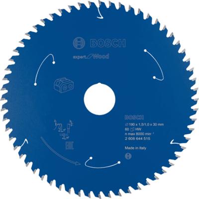 Bosch Accessoires Expert for Wood cirkelzaagblad voor accuzagen 190x1,5/1x30 T60 - 1 stuk(s) - 2608644515 - 2608644515 - thumbnail