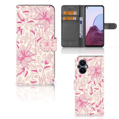 OPPO Reno 8 Lite | OnePlus Nord N20 Hoesje Pink Flowers OPPO Reno 8 Lite | OnePlus Nord N20 Hoesje Pink Flowers