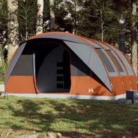 VidaXL Tunneltent 7-persoons waterdicht grijs en oranje - thumbnail