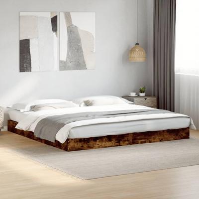 Bedframe zonder matras hout gerookt eikenkleurig 180x200 cm