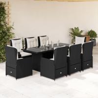9-delige Tuinset poly rattan zwart - thumbnail