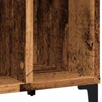Platenkast 100x38x48 cm bewerkt hout oud houtkleurig - thumbnail