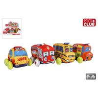 Van Der Doelen Mini club soft car brandweerauto met pull back - thumbnail