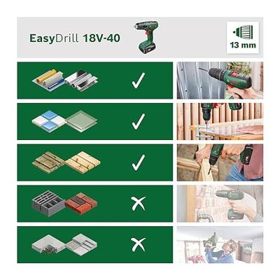 Bosch Groen EasyDrill 18V-40 | Accuschroefboormachine met twee standen | Incl. 2 Accu&apos;s en Lader - 06039D8005 - thumbnail