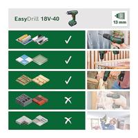 Bosch Home and Garden EasyDrill 18V-40 06039D8005 Accu-boormachine, Accu-schroefboormachine 18 V 2 Ah Li-ion - thumbnail