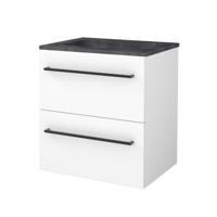 Badmeubelset BWS Salt 60x46cm Met Grepen 2 Lades Met Wastafel Hardsteen Ice White - thumbnail