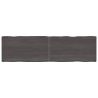 Tafelblad natuurlijke rand 180x50x(2-4)cm eikenhout donkerbruin - thumbnail