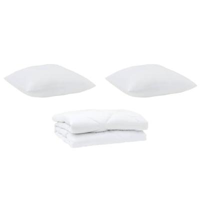 Dekbed met kussen 3 pcs Wit Microvezel - thumbnail
