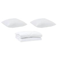 Dekbed met kussen 3 pcs Wit Microvezel - thumbnail